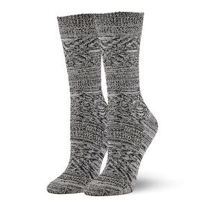 Hue Womens One Size Fits Most Diamond Print Supersoft Boot Socks in Black 717